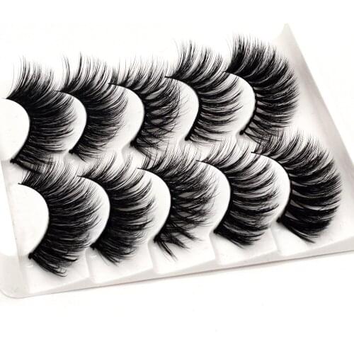 NEW5 pairs Crisscross natural false eyelashes fake lashes long makeup 3d mink lashes eyelash extension mink eyelashes for beauty
