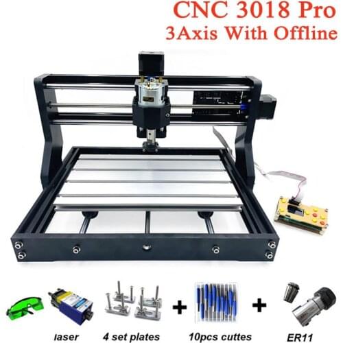 New CNC 3Axis 3018 Pro GRBL Wood Router laser engraving CNC 3018 work offline Diy mini cnc machine pcb Milling machin