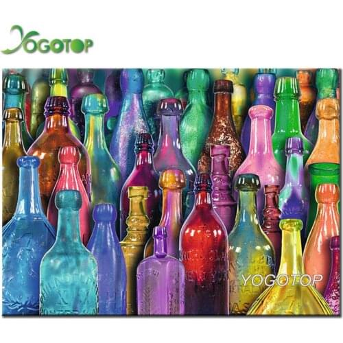 Full Square round diamond painting Colorful bottles full drill diy painting Plastic crafts mosaic diamond embroidery Art YY2016
