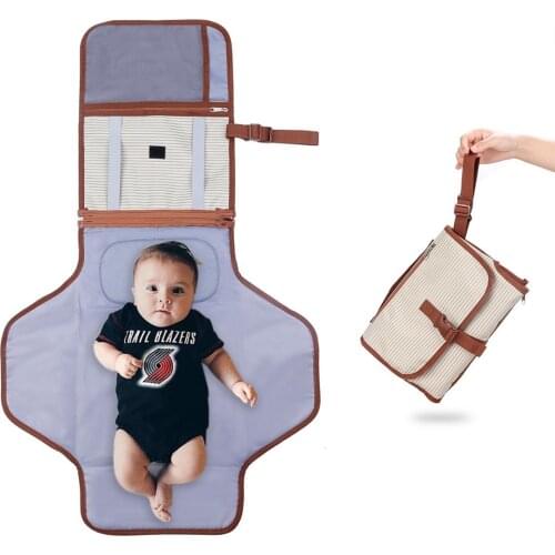 Portable Diaper Changing Pad with Built-in Head Cushion Infant Diaper Bag Multi-function