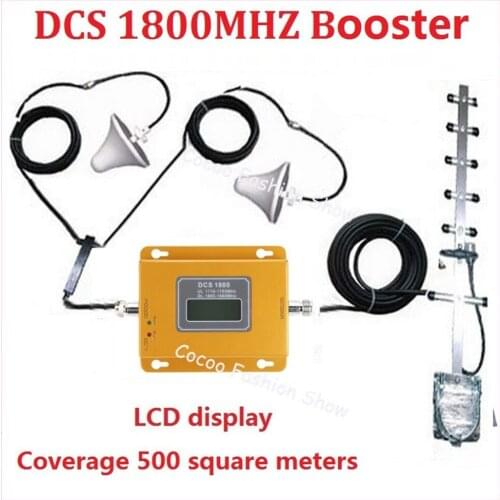 ZQTMAX 75db 4G Repeater GSM 1800Mhz mobile signal booster LTE FDD cellular signal amplifier with yagi antenna and cable