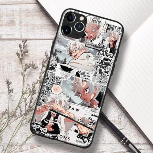 Sanemi Shinazugawa Kimetsu no Yaiba anime Soft TPU Glass Phone Case for IPhone SE 6s 7 8 Plus X Xr Xs 11 12 Mini Pro Max Samsung