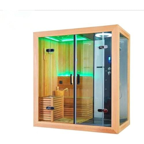 Sauna Steam room Dry Wet steam shower sauna combination room M-6035