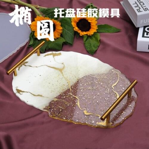 Diy Crystal Drop Mold Large Table Tea Cup pad tea tray Silica Gel mold mirror drop mold