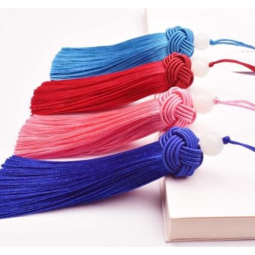 2/4PCS 10CM Pineapple cap fat tassels with White Jade Beads Hanging Rope Silk Tassle for Sewing Curtain Decor DIY tassel Pendant