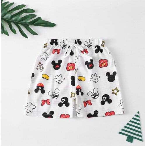 Cartoon Print Disney Mickey Boys Girls Shorts Kids Summer Shorta Children Clothes Toddler Boy Shorts 2 3 4 5 6 Years
