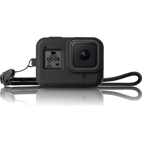 For Gopro8 silicone cover hero 8 black body cover camera bare metal protective cover + lanyard accessories