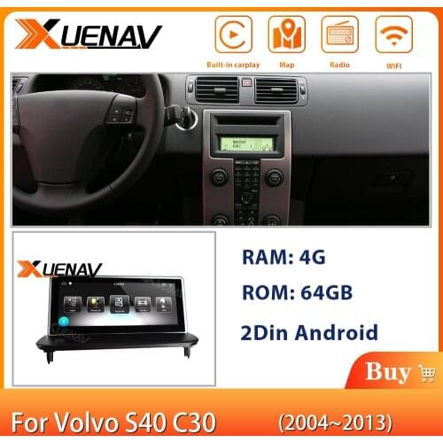 Android Autoradio 4+64GB Tesla Style Car Stereo for-Volvo S40 C30 2004-2013 Car Radio Multimedia Player GPS Navigation DVD Playe
