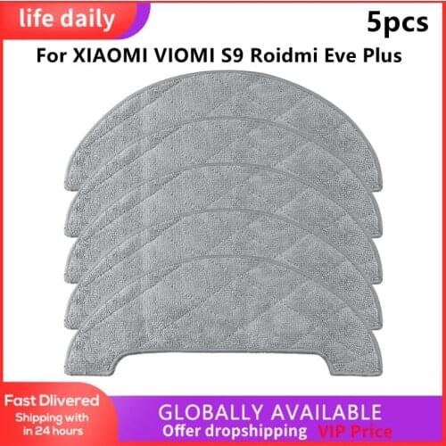 5pcs Replaceble Mops Cloths Accessories Parts For XIAOMI VIOMI S9 Roidmi Eve Plus Robot Vacuum Cleaner Vacuum Mops For Home