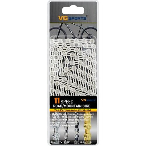 VG Sports Bicycle Chain 11 Speed 116 L Ultralight Half Hollow MTB Road Bike Chain Bicycle Cycling Accessories