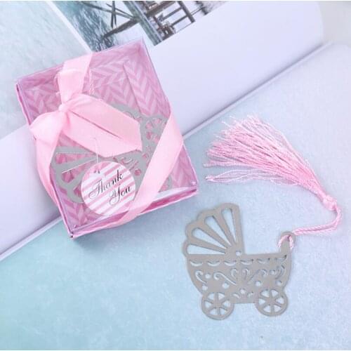 Wedding Favor Gift Baby Stroller Metal Bookmark Party Decoration Favors Bookmark For Guest LX1621