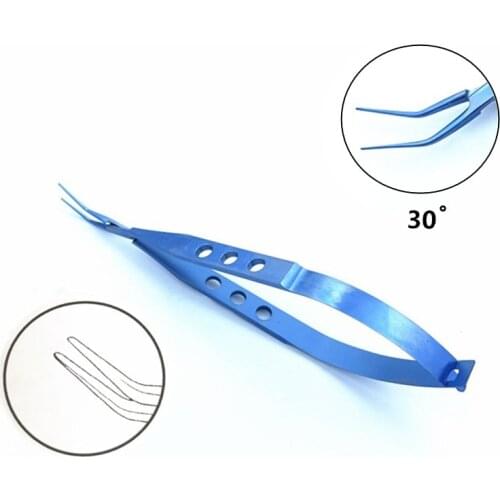 Titanium Jeffe-Blaydes Lens Forceps 30 degree 115mm long Ophthalmic surgical instrument