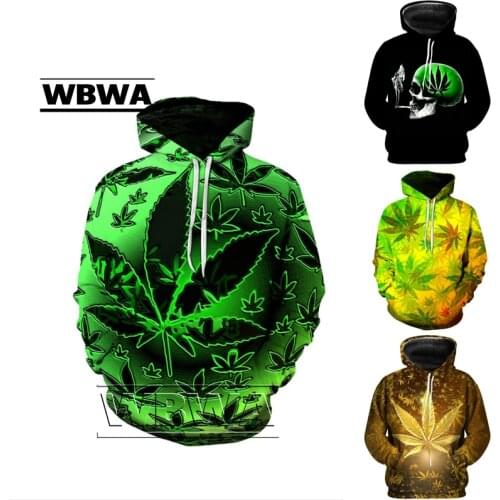 3D Print weed hoodies tops pullover Men/Women Hooded Sweatshirts Casual green weed leaf Hoodie weed 3d hoodies jacket homme