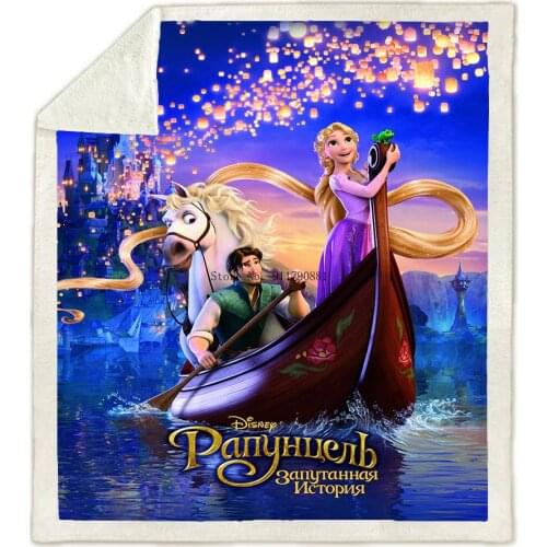 Disney Princess Series Beautiful Print Comfortable Soft Blanket Cartoon Sherpa Pattern Children Adult Sofa Bedding Home Textile