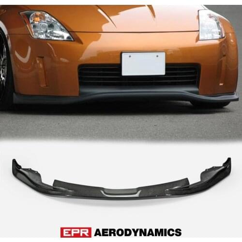 Carbon Fiber GT Style Car Accessories For Nissan 350Z Z33 Late Model URS Front Lip Glossy Fibre Bumper Splitter Under Spoiler