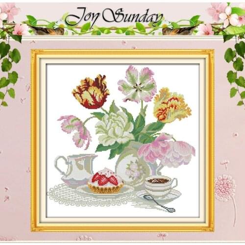 Afternoon Tea Dessert Patterns Counted Cross Stitch 11CT 14CT Cross Stitch Sets Chinese Cross-stitch Kits Embroidery Needlework