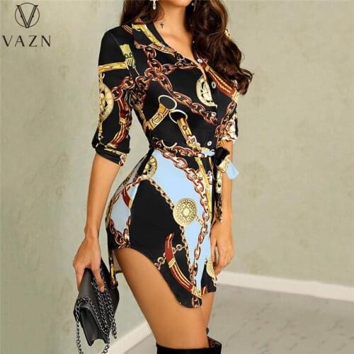VAZN 20201 Spring Summer Plus Size Vintage Chiffon Shirts Retro Young Daily Casual Full Sleeve Women Slim X-Long Shirts