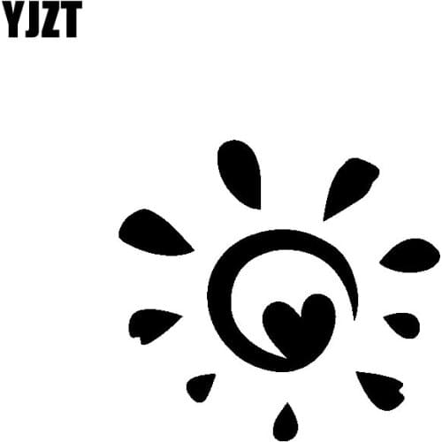 YJZT 14.7CM*13.8CM Interesting Minimalist Sun Smile Artistic Delicate Nice Vinyl Decal Car Sticker Black/Silver C19-1566