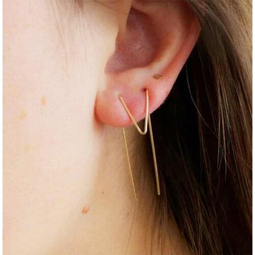 925 Silver Two Hole Earrings Gold Filled Jewelry For Women Handmade Brincos Double Piercing Oorbellen Pendientes Earrings