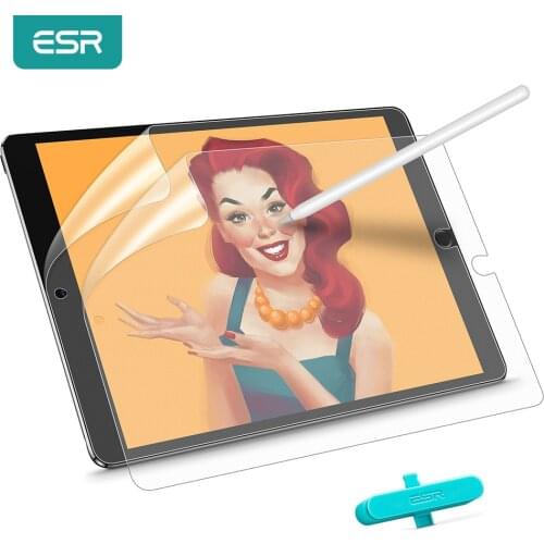 ESR 2PCS Paper Feel Screen Protector for 2020 iPad Air 4/8th/iPad Pro 12.9 11 10.5 9.7 Inch iPad 7/6 Air 3/2/1 Writtable Film