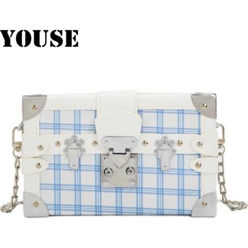 YOUSE Brand Retro Box Bag Womens Bag with Single Shoulder Slanting Span Small Square Bag Fashion Bags Mini Bags Lipstick Bags