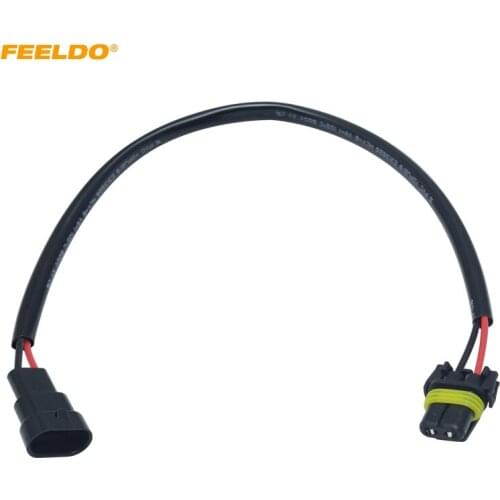 FEELDO 1PC 12V 35W 55W Auto 9005/9006 Male to Femal HID Conversion Kit Xenon Lamp Bulb Power Wire Harness Plug Power Cable