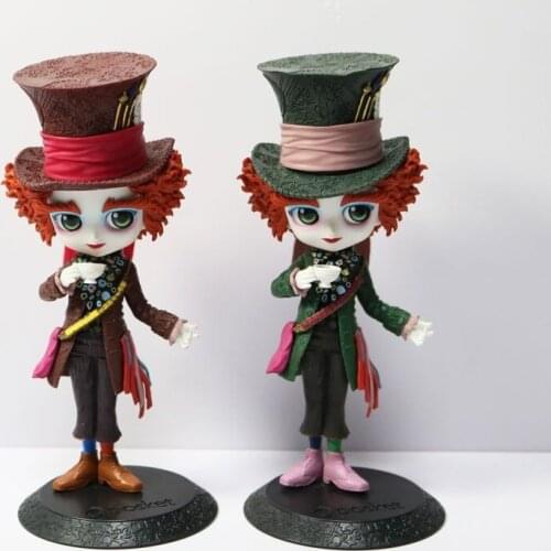 Original Disney Alice in Wonderland Mad Hatter Q posket Action Figures Anime Figurine Toy Collectibles Toys For Kids Gifts