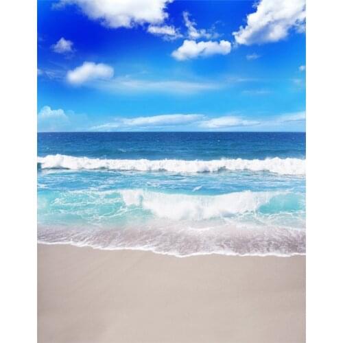 5x7ft Blue Sea Beach Sky Photography Backdrops Photo Props Studio Background