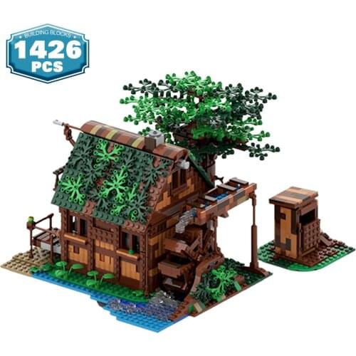 City MOC Medieval Tree Forest House Building Blocks Street View Model Constructor House Toys for Children MOC-48679 Xmas Gift