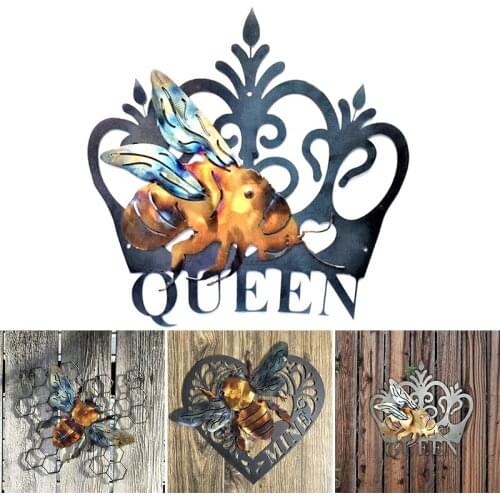 HOT Bee Collector Metal Art Wall Mount Ornament Indoor or Covered Outdoor Use Wall Hanging Ornament