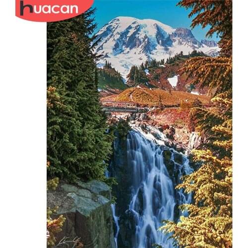 HUACAN 5D DIY Diamond Painting Waterfall Diamond Embroidery Scenery Cross Stitch Diamond Mosaic Picture Of Rhinestone Home Decor