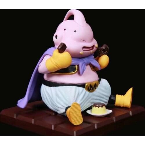 Classic Anime Dragon Ball DOD Majin Buu Food Donut Pudding Cute Fat Muppet Movable Doll Model Toy Collection Childrens Gift 14CM