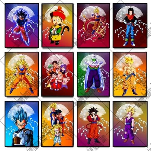 Classic Japanese Anime Dragon Ball Poster Movie HD Canvas Print Goku Painting Art Wall Picture Home Decoration Background