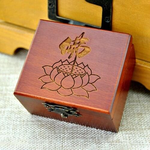 Handmade Eight Diagrams Feng Shui Music Box Wooden Housewarming Moving Lucky Fortune Bring Decoration Great Compassion Mantra