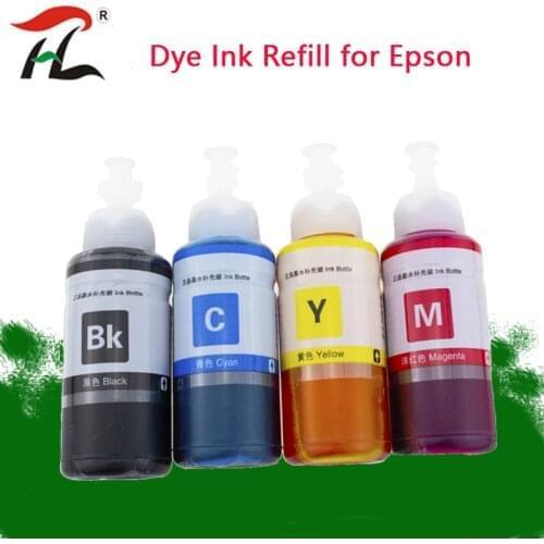 Dye Refill Ink kit for Epson L100 L110 L120 L132 L210 L222 L300 L312 L355 L350 L362 L366 L550 L555 L566 printer Free Shipping