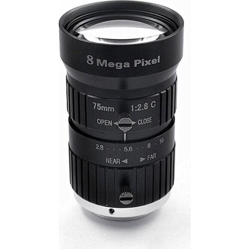 8 million HD industrial camera lens 75mm 1-inch low distortion C-mount machine vision inspection industrial lens