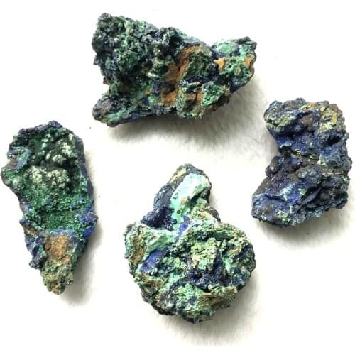 Natural Azurite Malachite Stone Miner Material Speciment Display, Warping Cutting 30mm -80mm