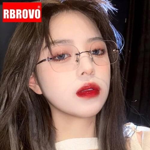 RBROVO 2021 Glasses Frame Women Anti Blue Light Women Eyeglasses Frame Optics Eyewear Brand Designer Frameless Gafas De Mujer