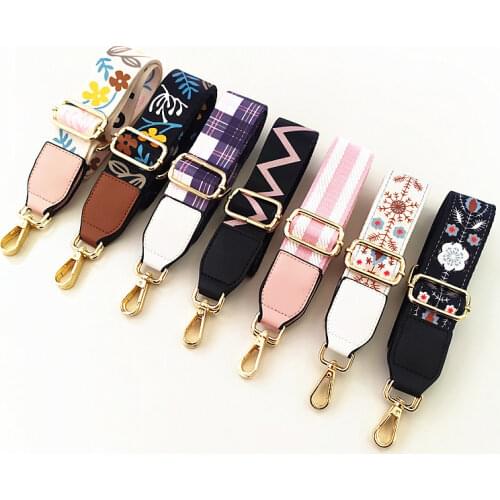 Fashion New Adjustable Bag Strap for Handbags Wide Rainbow Shoulder Strap Cross Body Nylon Bag Handles Bag Part Accessories
