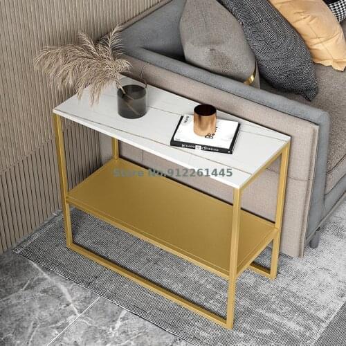 Sofa Side Rock Board Living Room Small Family Tea Table Square Table Modern Simple Light Luxury Rectangular Corner Table Bedside