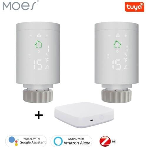 TRV ZigBee3.0 Smart Radiator Actuator Programmable Thermostatic Radiator Valve Temperature Controller Voice Control via Alexa