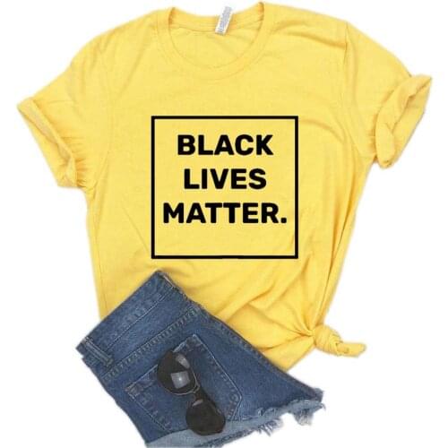 Jospoo Black Lives Matter Square Women Tshirts Cotton Casual Funny T Shirt for Lady Top Tees Hipster 6 Color Plus Size