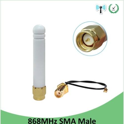 868MHz 915MHz Antenna 2dbi SMA Male Connector GSM 915 MHz 868 MHz antena antenne waterproof +21cm RP-SMA/u.FL Pigtail Cable