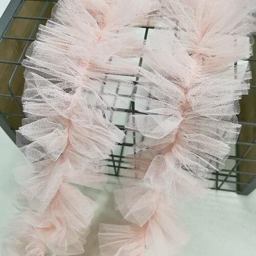 10yard Dress collar/cuff skirt decoration exaggerated super-dense puffy mesh lace pleated mesh lace