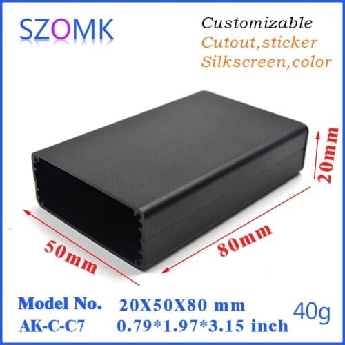 5 pcs, 20*50*80mm diy aluminum electrical enclosure extruded separated control box aluminum project case enclosure box