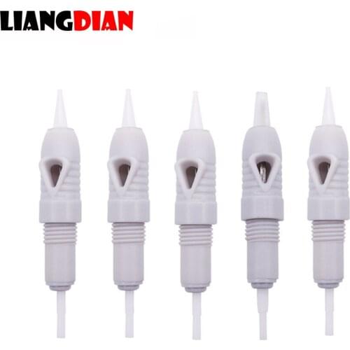 50pcs Sterilized 8mm Screw Gray Tattoo Cartridges Tatto Needles For Lips Eyebrow Eyeliner Permanent Makeup Microblading