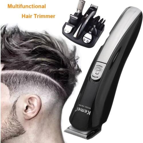6 in 1 Hair Trimmer Professional Electric Nose Clipper Shaver Beard Razor Haircut Cutter Men Styling Tools Shaving Machine KM600