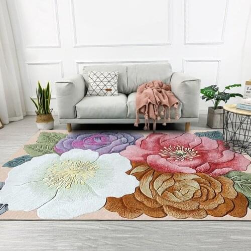 American Classic Simple 3D Big Flower Flower Doormat Bedroom Living Room Bedside Carpet Floor Mat