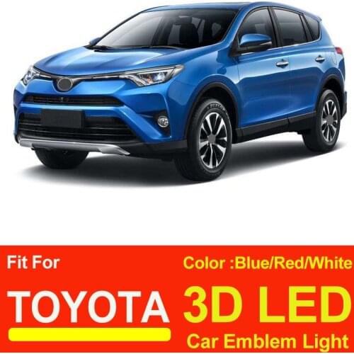 Light 3D Rear Trunk Automobile Car LED Emblem for RAV4 REIZ PRADO COROLLA CROWN YARIS WISH 10CM 13CM 11CM 12CM 15CM 16CM