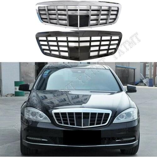Car Front Racing Grill Facelift Upper Grille Bumper Cover For Mercedes-Benz S-Class 2009 2010 2011 For BRABUS/For Maybach Style